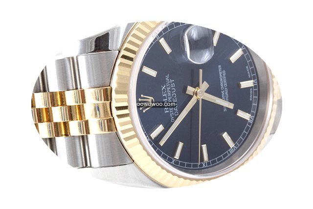 Rolex Mens 18k/SS 116233 Datejust - Blue...