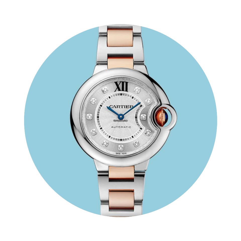 Cartier Ballon Bleu 36 mm Stahl Rotgold ...