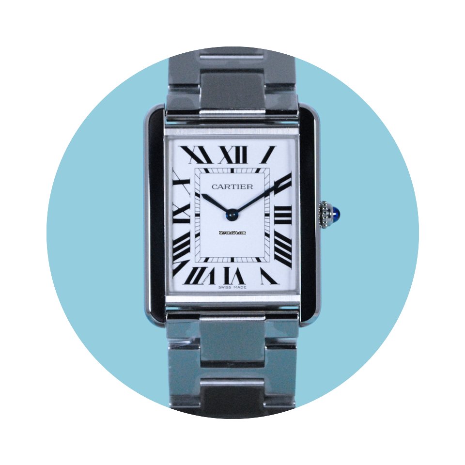 Cartier Tank Solo, großes Modell Stahl ...