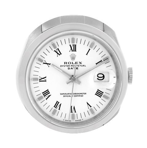 Rolex Date Mens White Dial Stainless Ste...