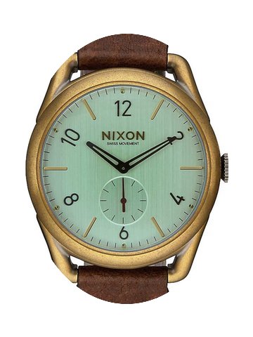 Nixon A459-2223 C39 Leather Brass Green ...