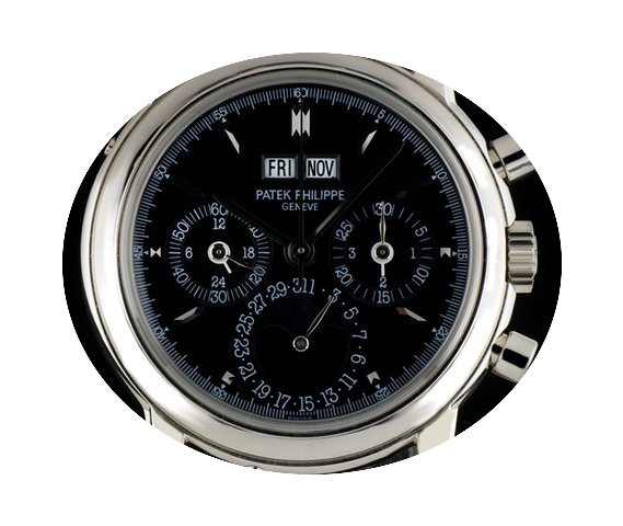 Patek Philippe 18k W/G Black Dial Perpet...