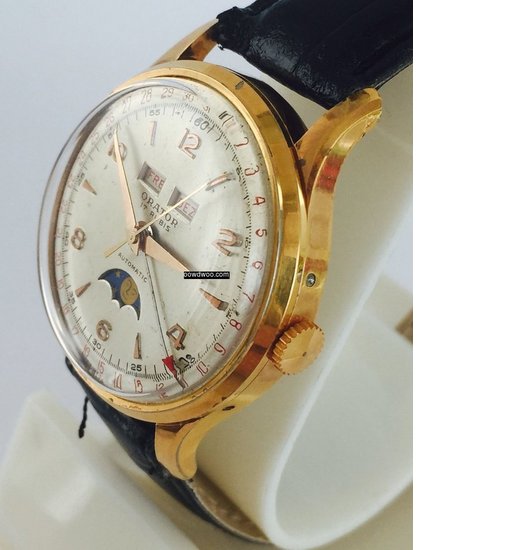 Orator rare triple calendar moonphase Felsa 693 Bidynator Orator