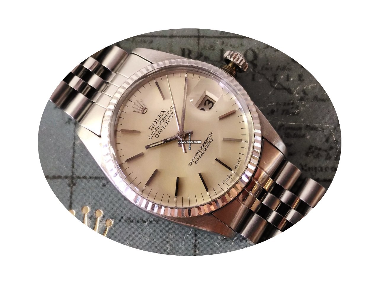 Rolex Datejust 16014 quikset date argent...