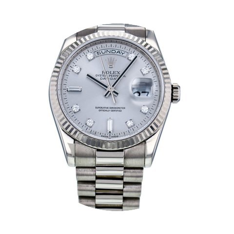 Rolex Day-date White Gold Automatic Silv...