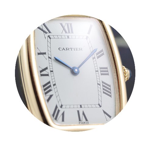 Cartier Tonneau 18k Yellow Gold on Leath...