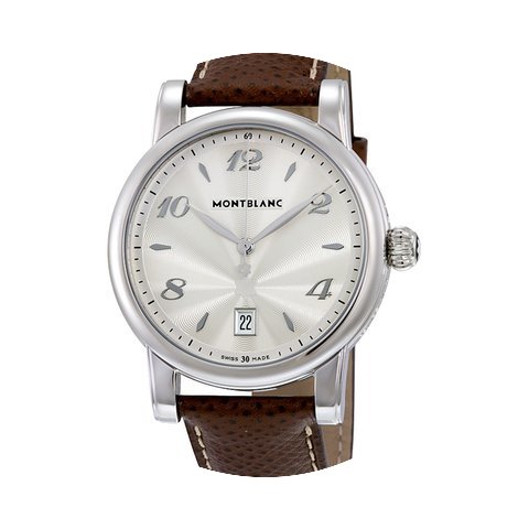 Montblanc Star Date Silver Dial Brown Le...