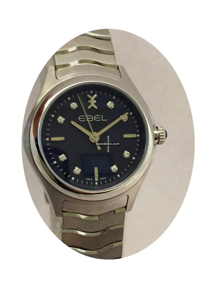 Ebel Wave Lady 30mm. Quartz Diamonds Dia...