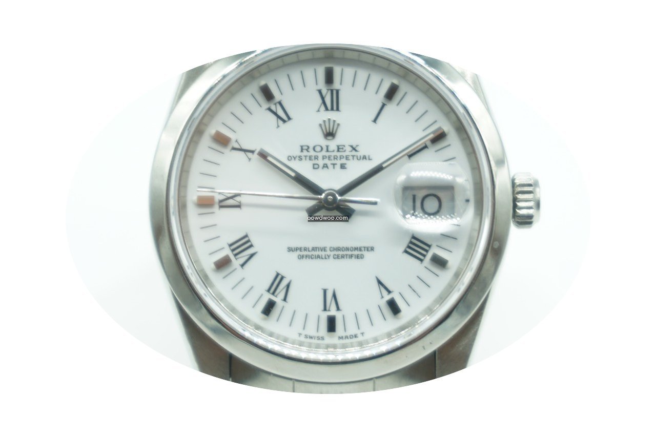 Rolex Oyster Perpetual Date White Dial R...