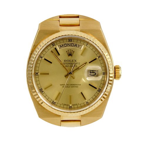 Rolex Mens 18K Oyster Quartz Day-Date - ...