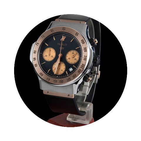 Hublot super b chronograph steel and gol...