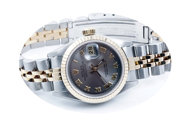 Rolex Ladies 18K/SS Datejust - Slate Rom...
