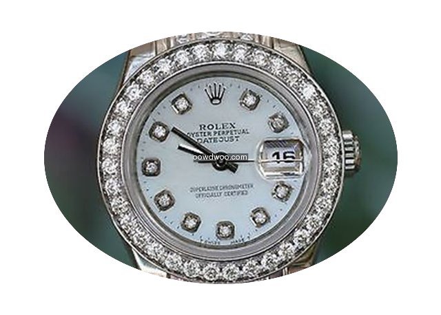 Rolex Ladies 18k White Gold Diamonds Mas...