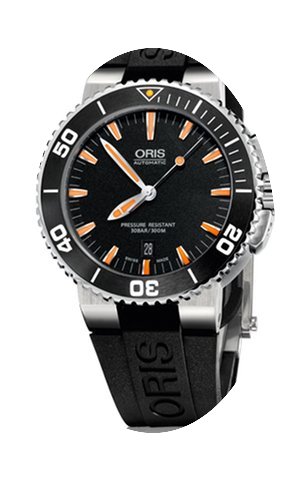 Oris Aquis Date, Black Dial, Rubber Brac...