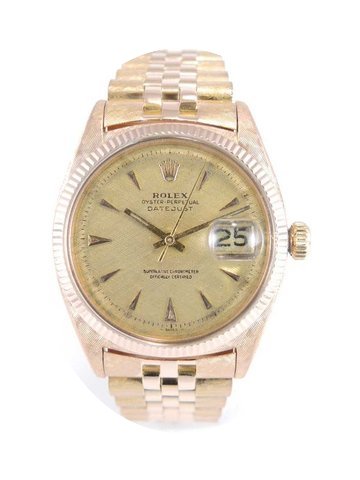 Rolex Datejust 6305 Rose Gold Gravure Ec...