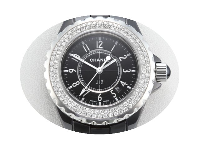 Chanel J12 Keramik Schwarz 33mm Diamante...