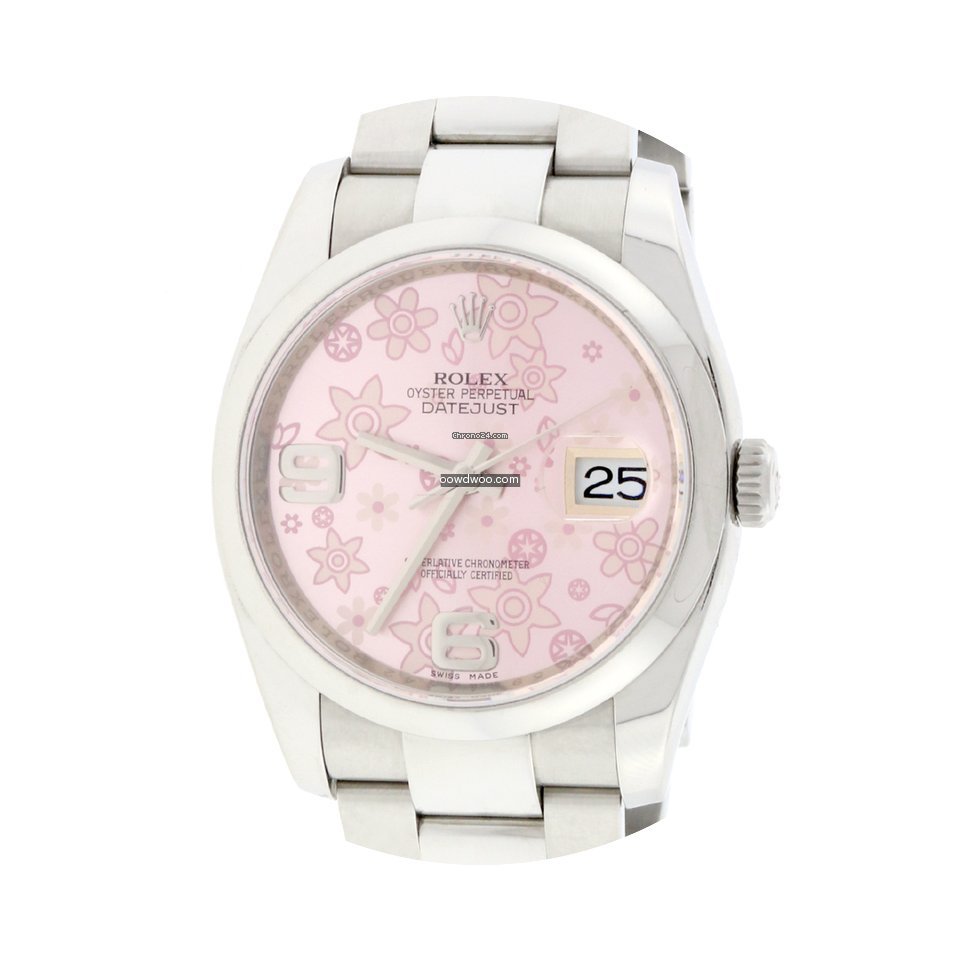 Rolex Datejust Factory Pink Floral Dial ...