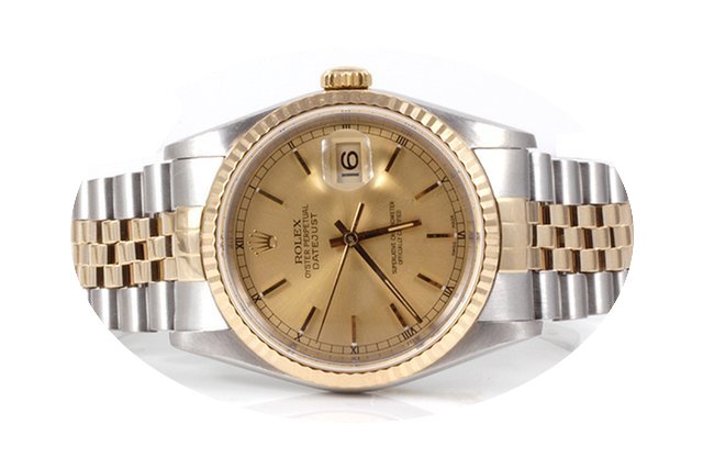 Rolex Mens 2tone Datejust - Champagne Di...
