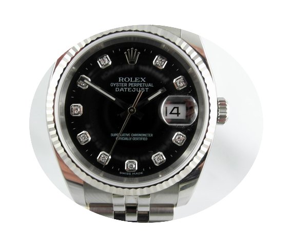 Rolex Datejust 36 mm Q.te nero brillanti...