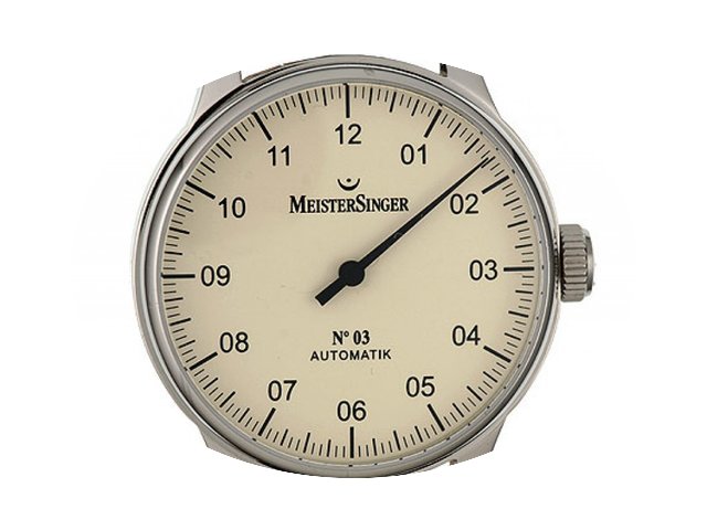 Meistersinger N 03 Einzeigeruhr Stahl Au...