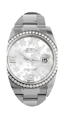 Rolex Datejust silver flowers116244...