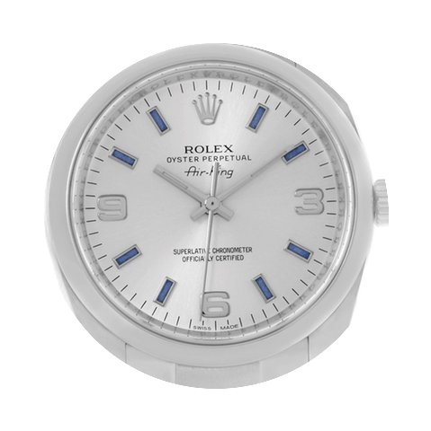 Rolex Air King Silver Dial Blue Hour Mar...