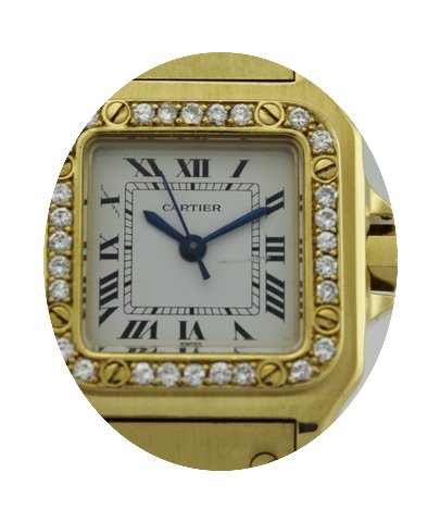 Cartier Santos Galbee Full Gold 18k Beze...