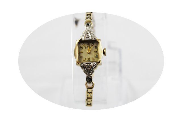 Bulova White/Yellow Gold Ladies watch Wi...
