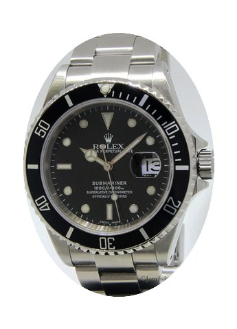 Rolex Submariner Stainless Steel Black D...