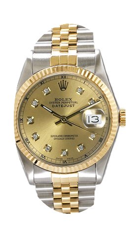 Rolex Men's Datejust Two Tone Fluted Cus...