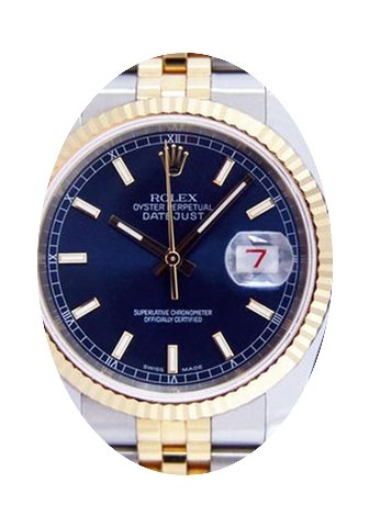 Rolex Datejust 36 116233-BLUSJ Blue Inde...