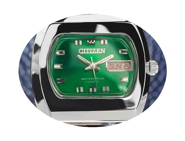 Citizen Emerald Green Vintage Mens 17 Je...