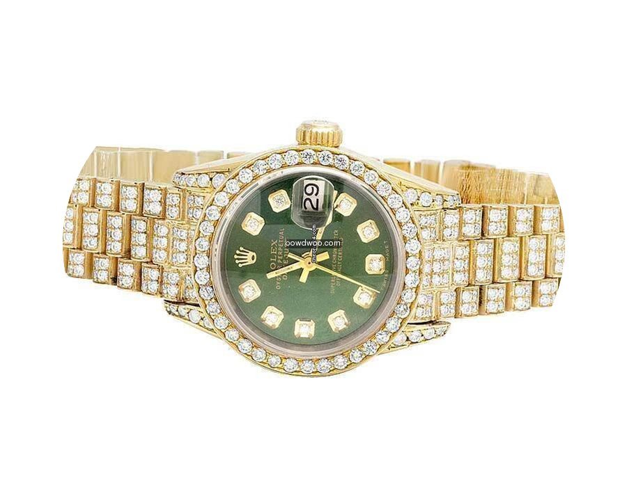 Rolex 18K Yellow Gold 26MM Datejust Gree...