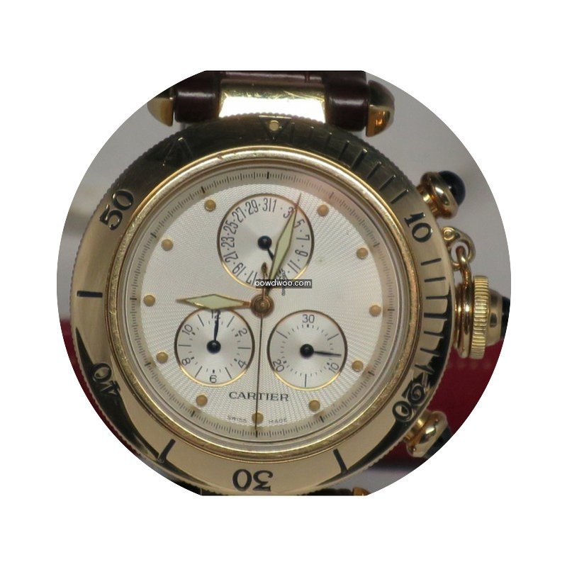 Cartier Pasha 1353-1 Yellow Gold 18k Cro...