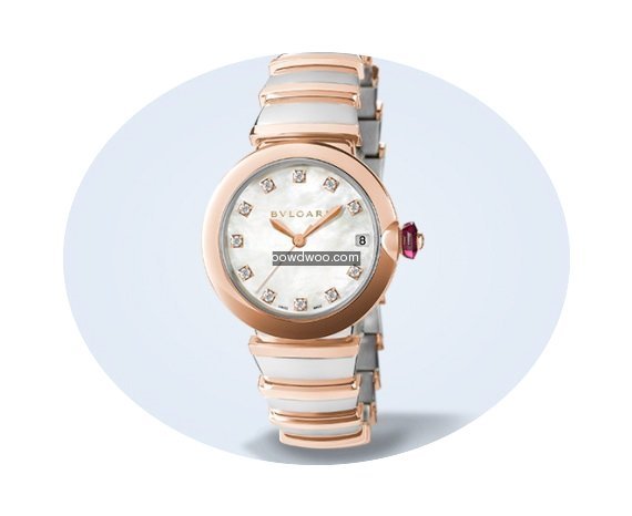 Bulgari LVCEA Lucea Stahl Roségold Perl...