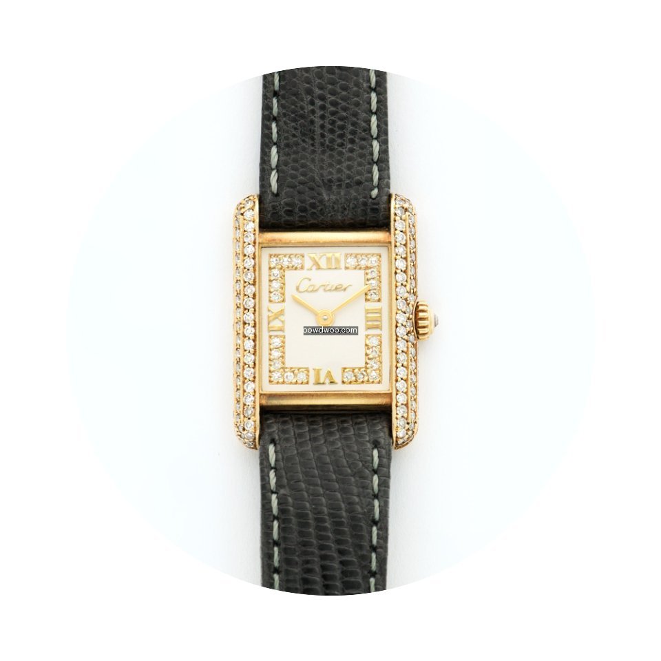 Cartier Yellow Gold Tank Diamond Watch...