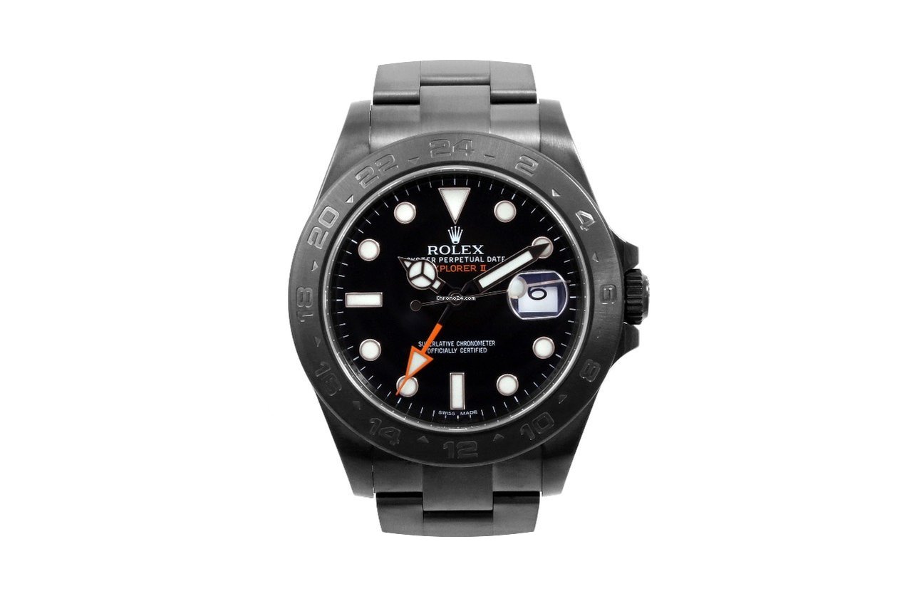 Rolex DLC/PVD 42mm Explorer ll Black Dia...