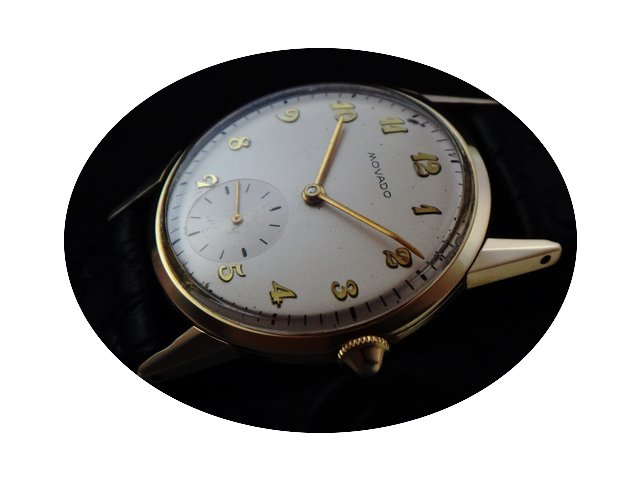 Movado Vintage 14k Gold Men's Watch 60's...
