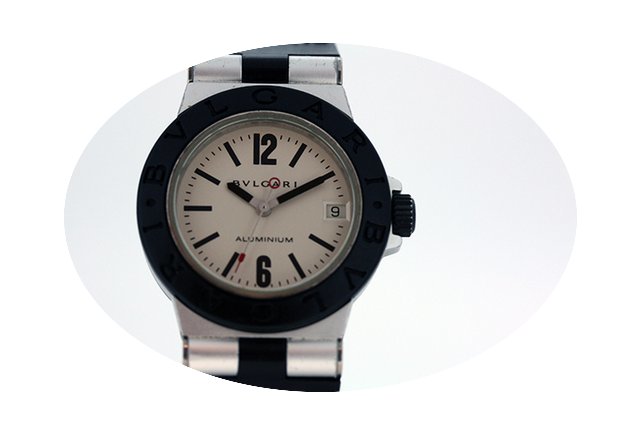 Bulgari Diagono aluminium quartz watch...