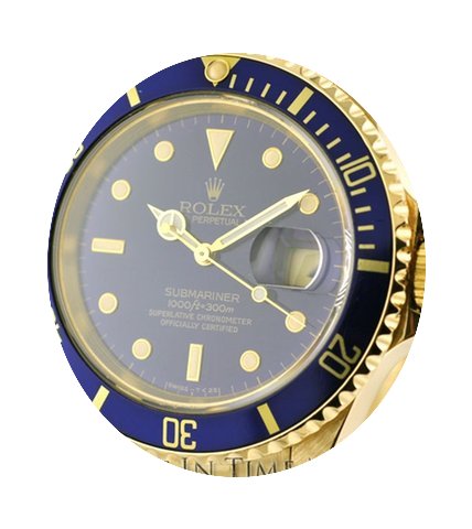 Rolex Submariner 18k Yellow Gold Blue Di...