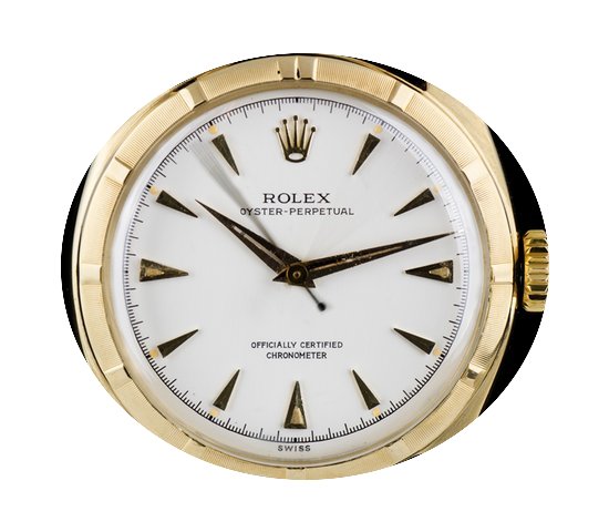 Rolex 14k Yellow Gold Silver Dial Bubble...