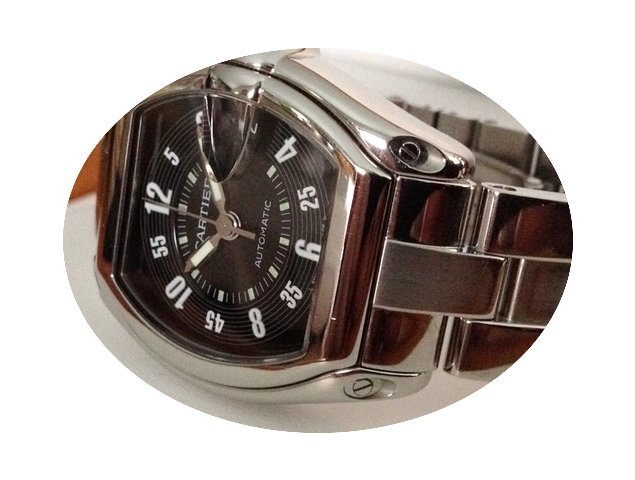 Cartier Roadster Tonneau Steel Black Ara...