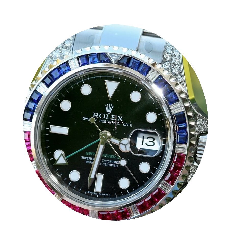 Rolex 116710 Mens Steel Gmt Ii Diamond R...