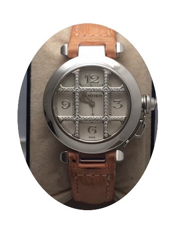 Cartier Pasha 32mm white gold/diamonds...