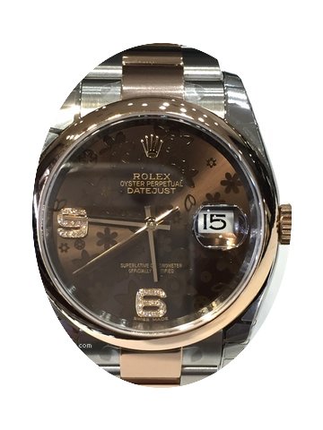 Rolex Datejust 36mm Steel Rose Gold Choc...