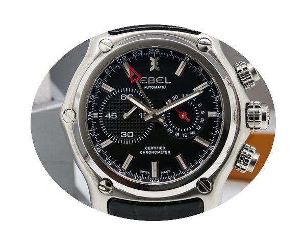 Ebel 1911 BTR GMT Black Dial SS / Leathe...