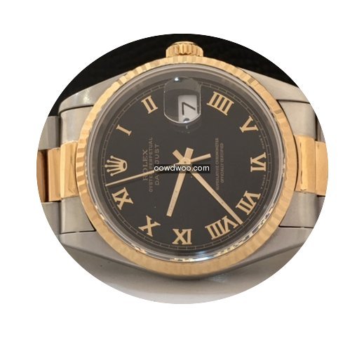 Rolex Datejust Ouro & Aço 36mm Black Di...