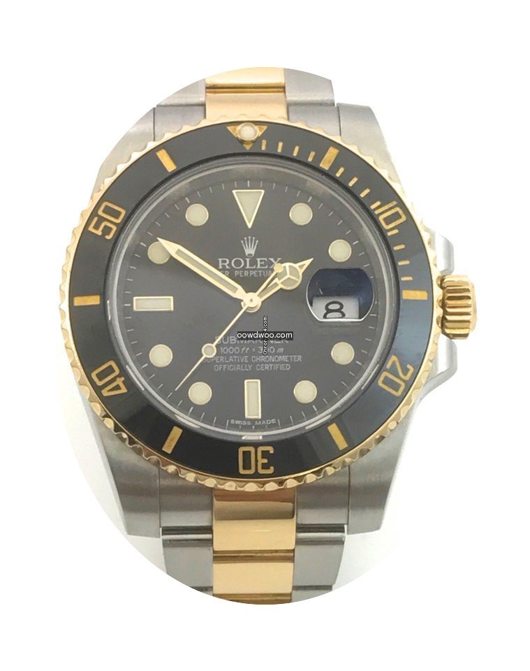 Rolex SUBMARINER Stahl Gold schwarz blac...