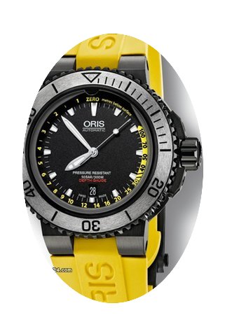 Oris Aquis Depth Gauge Black Yellow...
