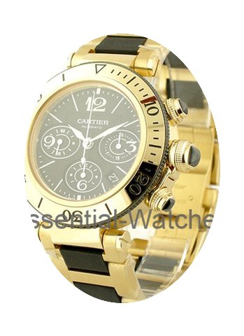 Cartier Seatimer Pasha Chronograph in Ye...